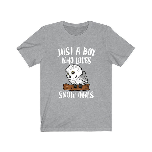 Just a boy who loves snowy owls white Arctic tundra owl raptor tee