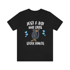 Just A Boy Who Loves Spider Monkeys Shirt - spider monkey print design