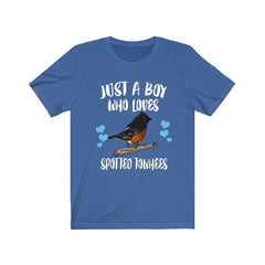 Just a boy who loves spotted towhees sparrow songbird tee