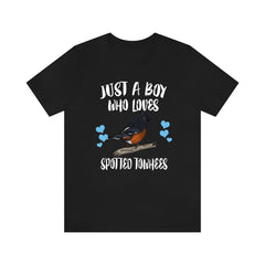 Just a boy who loves spotted towhees sparrow songbird tee