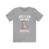Just A Boy Who Loves Squids Shirt, Squid Lover Shirt, Squid Shirt, Squid Lover Gift, Animal Adult Kids T-Shirt Image 2