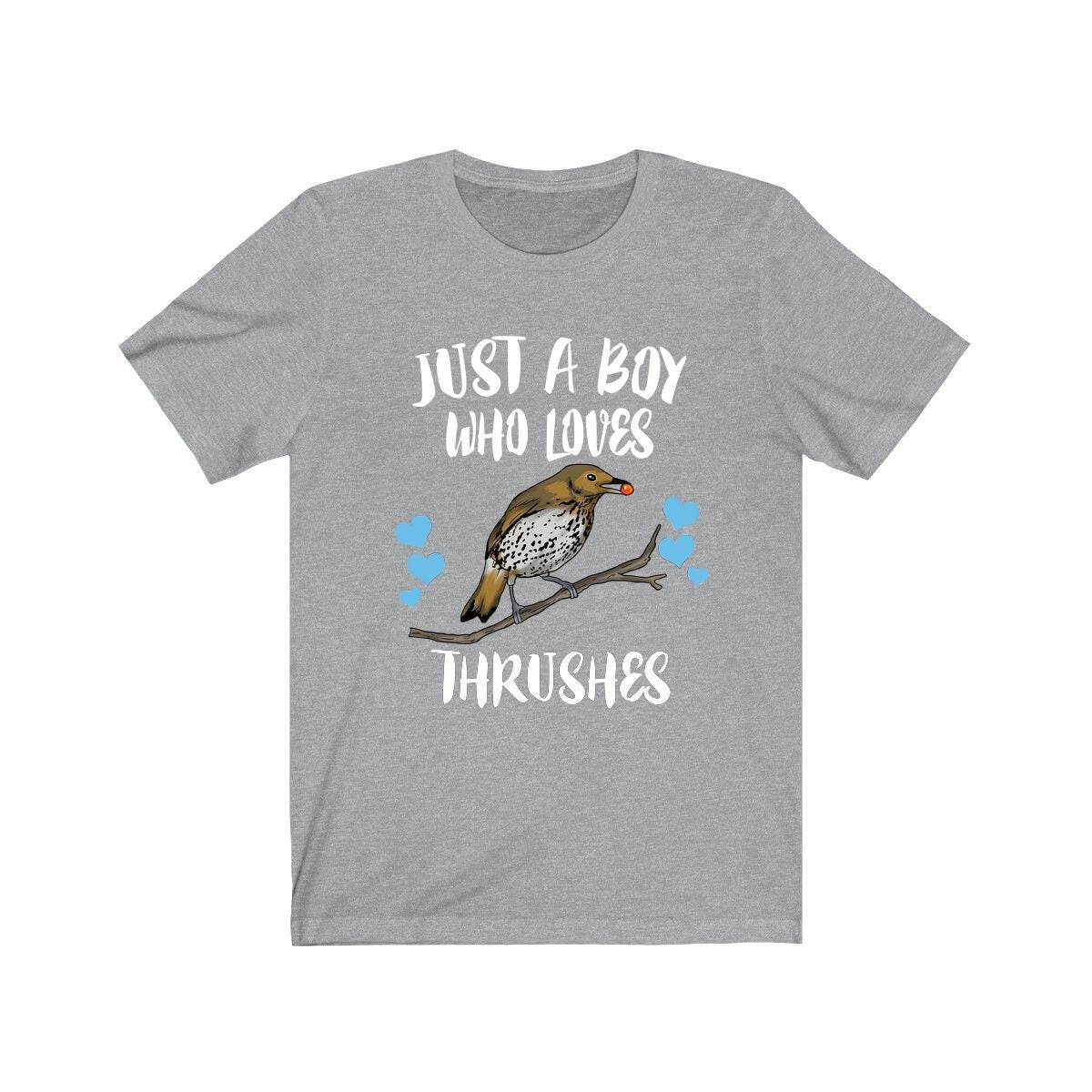 Just A Boy Who Loves Thrushes Shirt, Thrush Lover Shirt, Birding Shirt, Bird Lover Gift, Animal Adult Kids T-Shirt Image 2