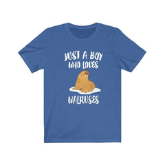 Just a boy who loves walruses tusked Arctic pinniped marine mammal tee