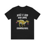 Just A Boy Who Loves Edmontosaurus Dinosaur, Edmontosaurus Lover Shirt, Dinosaur Shirt, Adult Toddler Infant Kids Gift T-Shirt Image 1