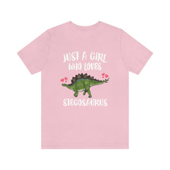 Just A Girl Who Loves Stegosaurus Shirt - Stegosaurus print design