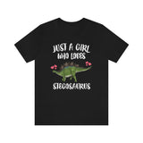 Just A Girl Who Loves Stegosaurus Shirt, Stegosaurus Lover Shirt, Dinosaur shirt, Dinosaur Lover Gift Animal Adult Toddler Kids Gift T-Shirt Image 1
