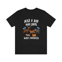 Just A Boy Who Loves Wild Animals Shirt - wild animals print design