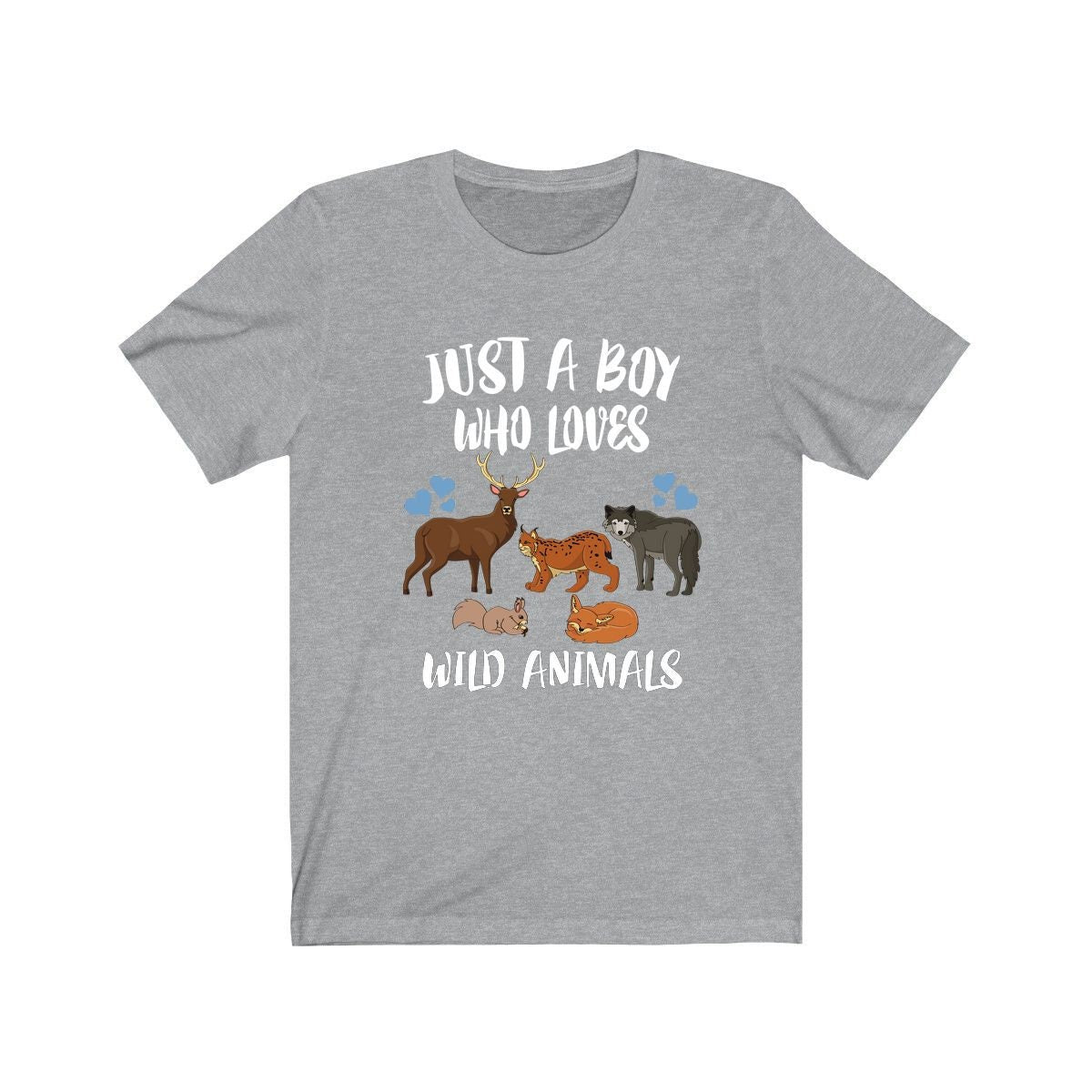 Just A Boy Who Loves Wild Animals Shirt, Wolf Lover Shirt, Lynx Shirt, Fox Lover Gift, Animal Adult Kids T-Shirt Image 2