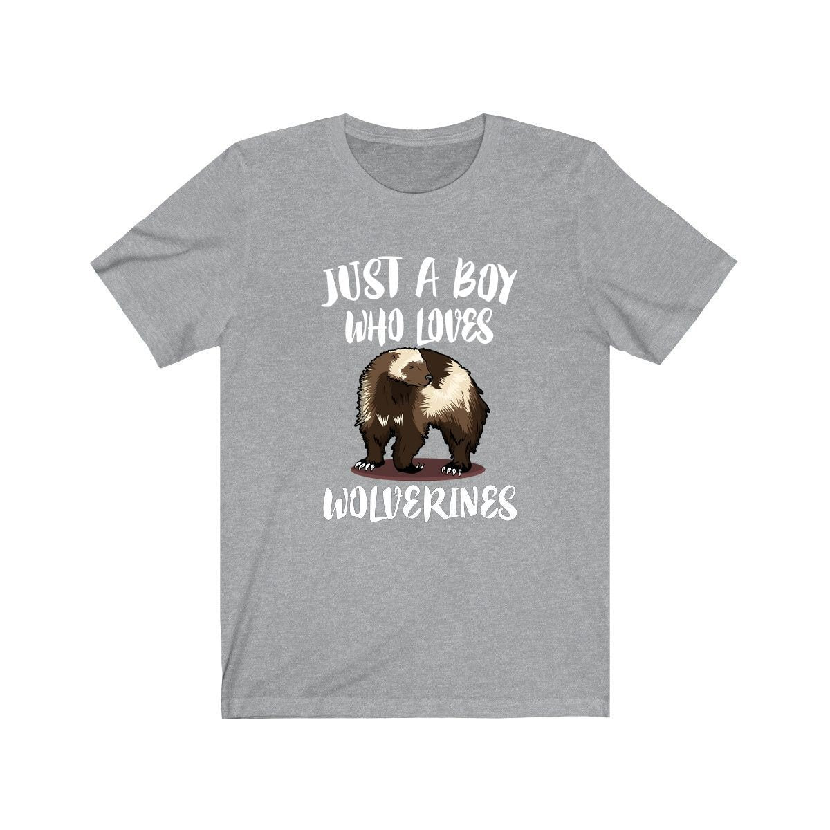 Just A Boy Who Loves Wolverines Shirt, Wolverine Lover Shirt, Wolverine Shirt, Wolverine Lover Gift, Animal Adult Kids T-Shirt Image 1