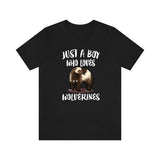 Just A Boy Who Loves Wolverines Shirt, Wolverine Lover Shirt, Wolverine Shirt, Wolverine Lover Gift, Animal Adult Kids T-Shirt Image 3