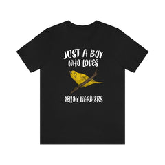 Just A Boy Who Loves Yellow Warblers Shirt - Yellow Warbler print design