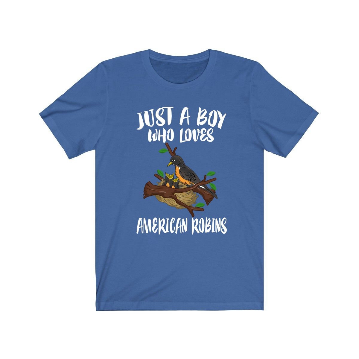 Just A Boy Who Loves American Robins Shirt, Robin Lover Shirt, Birding Shirt, Robin Bird Lover Gift, Animal Adult Kids T-Shirt Image 2