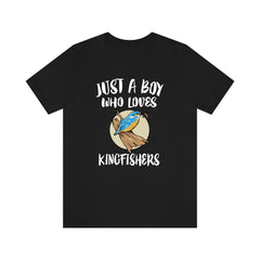 Just a boy who loves kingfishers diving river fishing bird tee
