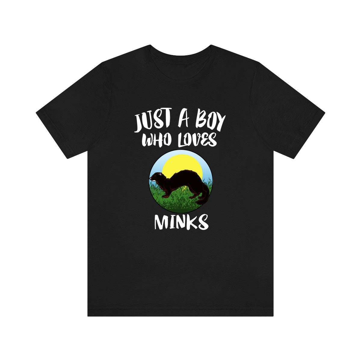 Just a boy who loves minks semi-aquatic mustelid wildlife tee