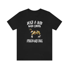 Just A Boy Who Loves African Wild Dogs Shirt - African wild dog print design