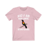 Just A Boy Who Loves Red-winged Blackbirds Shirt, Blackbird Lover Shirt, Birding Shirt, Bird Lover Gift, Animal Adult Kids T-Shirt Image 4