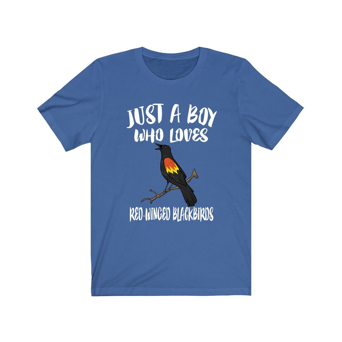 Just A Boy Who Loves Red-winged Blackbirds Shirt, Blackbird Lover Shirt, Birding Shirt, Bird Lover Gift, Animal Adult Kids T-Shirt Image 2