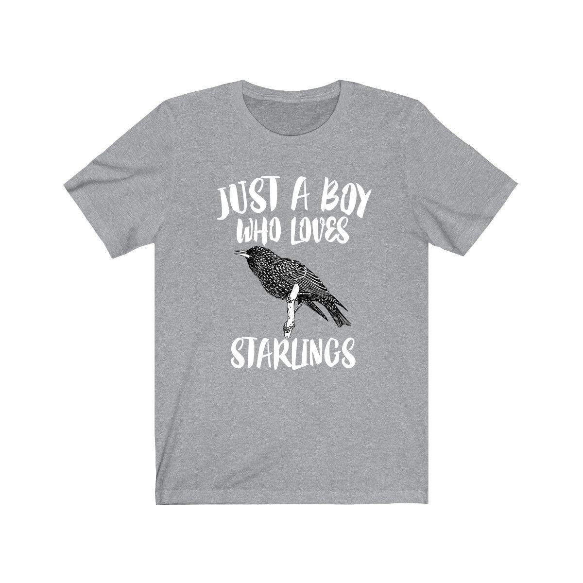 Just A Boy Who Loves Starlings Shirt, Starling Lover Shirt, Birding Shirt, Starling Lover Gift, Animal Adult Kids T-Shirt Image 1