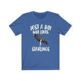 Just A Boy Who Loves Starlings Shirt, Starling Lover Shirt, Birding Shirt, Starling Lover Gift, Animal Adult Kids T-Shirt Image 2