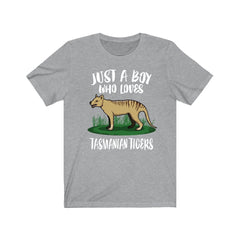 Just A Boy Who Loves Tasmanian Tigers Shirt - thylacine print design