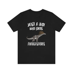 Just a boy who loves amargasaurus Cretaceous spined sauropod tee