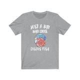 Just A Boy Who Loves Discus Fish Shirt, Discus Lover Shirt, Fish Shirt, Discus Lover Gift, Animal Adult Kids T-Shirt Image 2