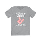 Just A Boy Who Loves Earthworms Shirt, Earthworms Lover Shirt, Worm Shirt, Worm Lover Gift, Animal Adult Kids T-Shirt Image 2
