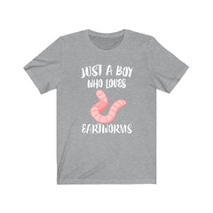Just a boy who loves earthworms garden soil helper tee