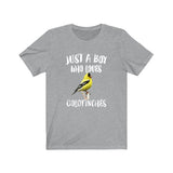 Just A Boy Who Loves Goldfinches Birds Shirt, Goldfinch Lover Shirt, Birding Shirt, Bird Lover Gift, Animal Adult Kids T-Shirt Image 2