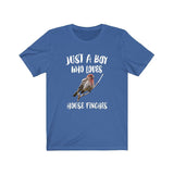Just A Boy Who Loves House finches Birds Shirt, House finch Lover Shirt, Birding Shirt, Bird Lover Gift, Animal Adult Kids T-Shirt Image 3