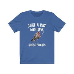 Just a boy who loves house finches backyard songbird finch tee