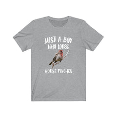 Just a boy who loves house finches backyard songbird finch tee