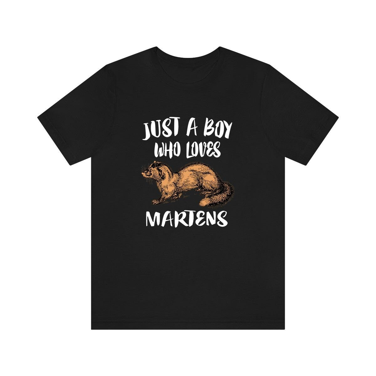 Just A Boy Who Loves Martens Shirt, Marten Lover Shirt, Marten Shirt, Marten Lover Gift, Animal Adult Kids T-Shirt Image 3