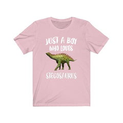 Just a boy who loves stegosaurus armored Jurassic dinosaur tee