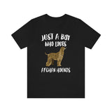 Just A Boy Who Loves Afghan Hounds Dog Shirt, Afghan Hound Shirt, Dog Shirt, Dog Lover Gift, Animal Adult Kids T-Shirt Image 3