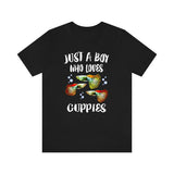 Just A Boy Who Loves Guppies Fish Shirt, Guppy Fish Shirt, Guppy Fish Shirt, Guppy Fish Lover Gift, Animal Adult Kids T-Shirt Image 1