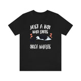 Just A Boy Who Loves Orca Whales Shirt, Orca Whale Shirt, Orca Whale Shirt, Whale Lover Gift, Animal Adult Kids T-Shirt Image 3