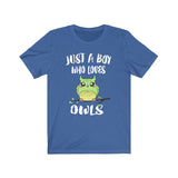 Just A Boy Who Loves Owls Birds Shirt, Owl Shirt, Owl Shirt, Owl Lover Gift, Animal Adult Kids T-Shirt Image 3