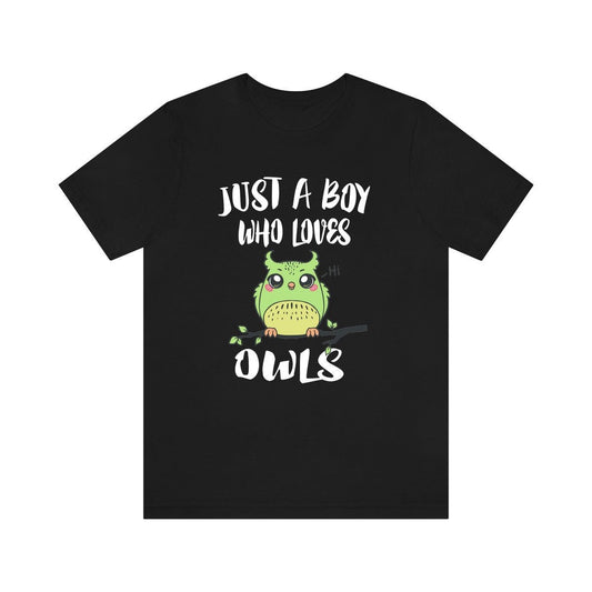 Just A Boy Who Loves Owls Birds Shirt, Owl Shirt, Owl Shirt, Owl Lover Gift, Animal Adult Kids T-Shirt Image 1