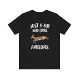 Just A Boy Who Loves Antelopes Shirt, Antelope Lover Shirt, Antelope Shirt, Antelope Lover Gift, Animal Adult Kids T-Shirt Image 1