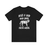 Just A Boy Who Loves Arctic Wolves Shirt, Arctic Wolf Lover Shirt, Wolf Shirt, Wolf Lover Gift, Animal Adult Kids T-Shirt Image 1