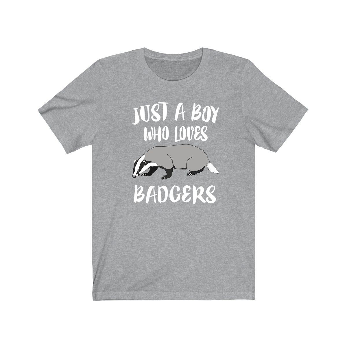 Just A Boy Who Loves Badgers Shirt, Badger Lover Shirt, Badger Shirt, Badger Lover Gift, Animal Adult Kids T-Shirt Image 2