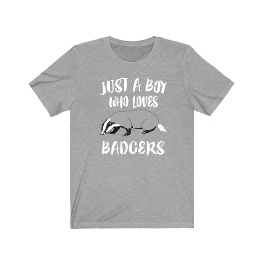 Just a boy who loves badgers fierce mustelid burrow animal tee