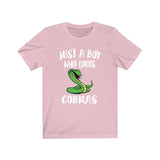 Just A Boy Who Loves Cobras Snakes Shirt, Cobra Lover Shirt, Snake Shirt, Cobra Lover Gift, Animal Adult Kids T-Shirt Image 4