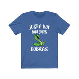 Just A Boy Who Loves Cobras Snakes Shirt, Cobra Lover Shirt, Snake Shirt, Cobra Lover Gift, Animal Adult Kids T-Shirt Image 3