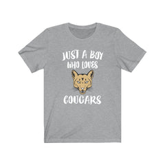 Just A Boy Who Loves Cougars Shirt - cougar print design