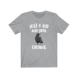 Just A Boy Who Loves Crows Birds Shirt, Crow Lover Shirt, Birding Shirt, Crow Lover Gift, Animal Adult Kids T-Shirt Image 1