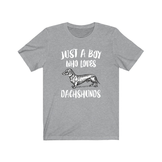 Just a boy who loves dachshunds long-bodied wiener German hound dog tee