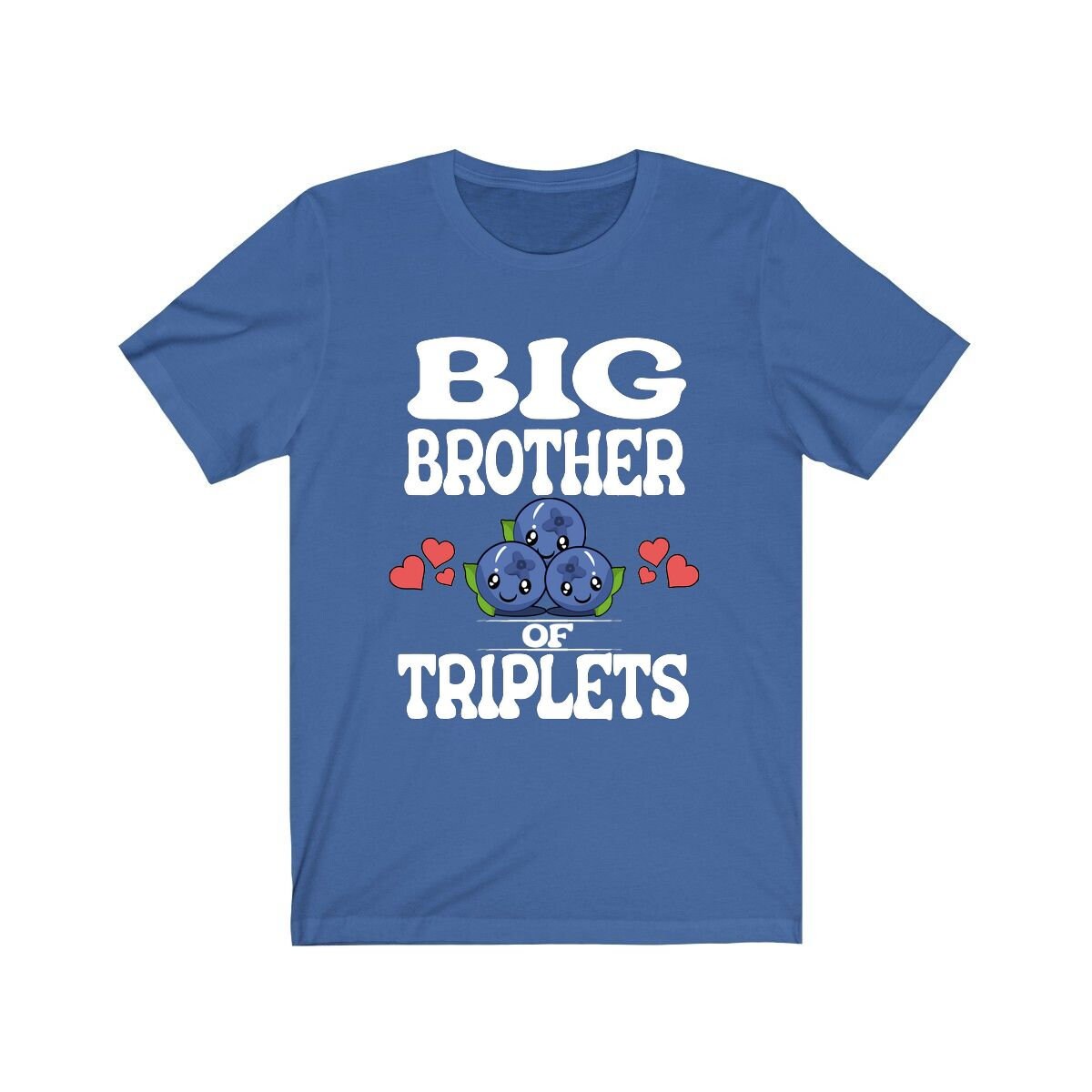 Big Brother Of Triplets Shirt, Brother Of Triplets T-Shirt, Triplet Brother Gift Blueberries, Baby Announcement T-Shirt Image 2