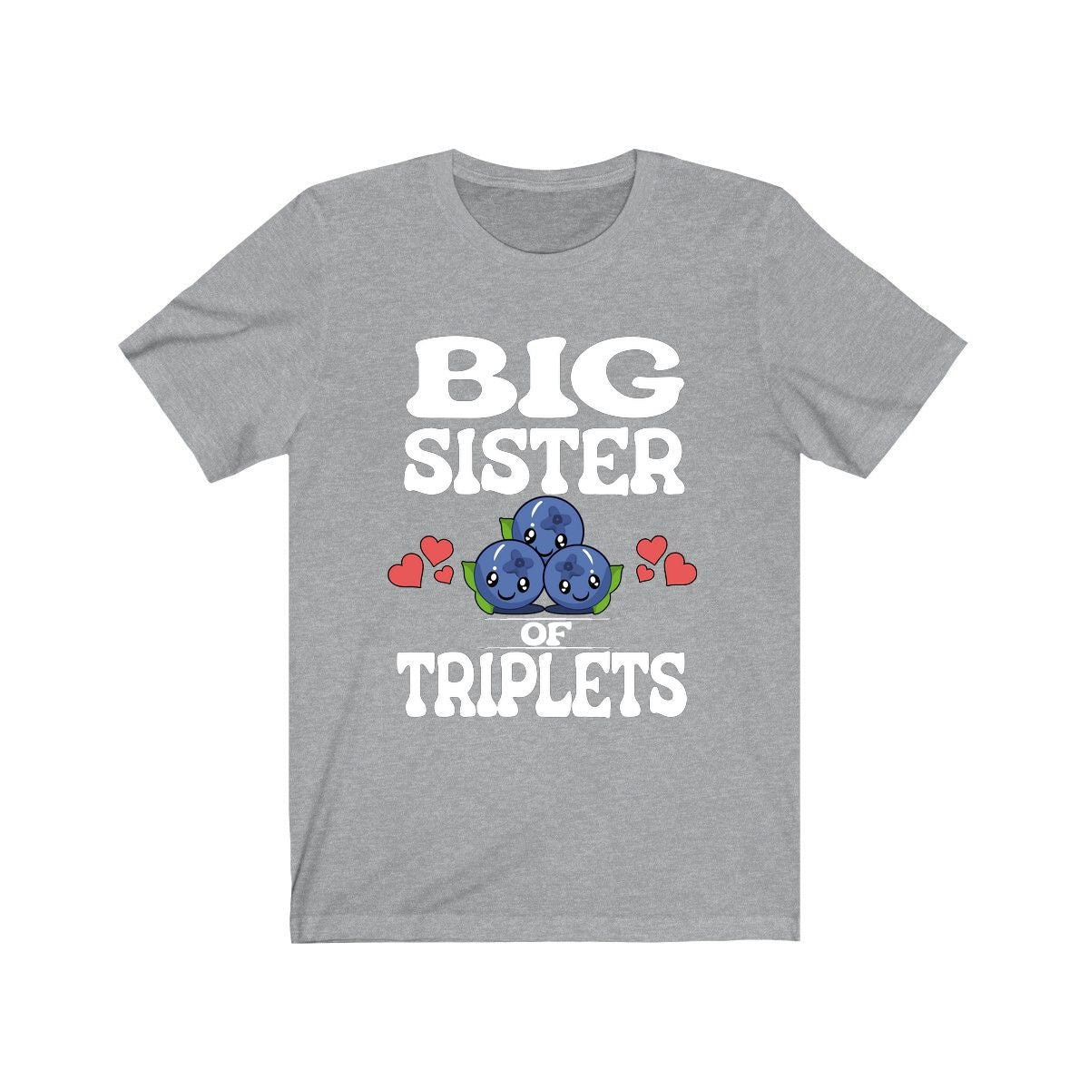 Big Sister Of Triplets Shirt, Big Sister Of Triplets Gift, Triplet Sister Shirt, Baby Announcement Gift T-Shirt Image 3